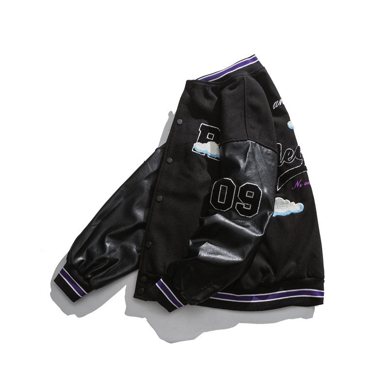 Letterman Jacket Outfit Senior Jackets Varsity Baseball Coat Autumn Loose Baseball Uniform