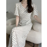 Kim Kardashian Marilyn Monroe Dress Summer French Style V-neck Dress