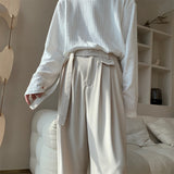 Men Suit Pants Drooping Straight Wide Leg Pants Loose Casual