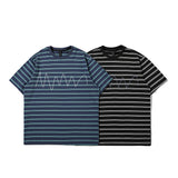 Men T Shitrs Wave Print round Neck Short Sleeve Retro T-shirt
