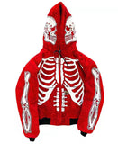 Skeleton Hoodie Spring and Autumn Thin Skull Hooded Sweater Cardigan