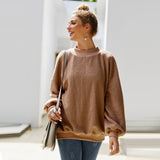 Women Sherpa Jacket Brushed Hoody Women's Autumn and Winter Pullover Long Sleeve Plush Teddy Plush Top