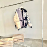 Human Made Sweatshirt Woolen Quilted Leather Baseball Uniform Loose