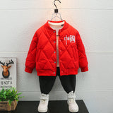 Toddler Boys Jackets Boys' Cotton Coat Autumn and Winter Baseball Uniform
