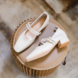 Nude Wide Fit Block Heels Loafers
