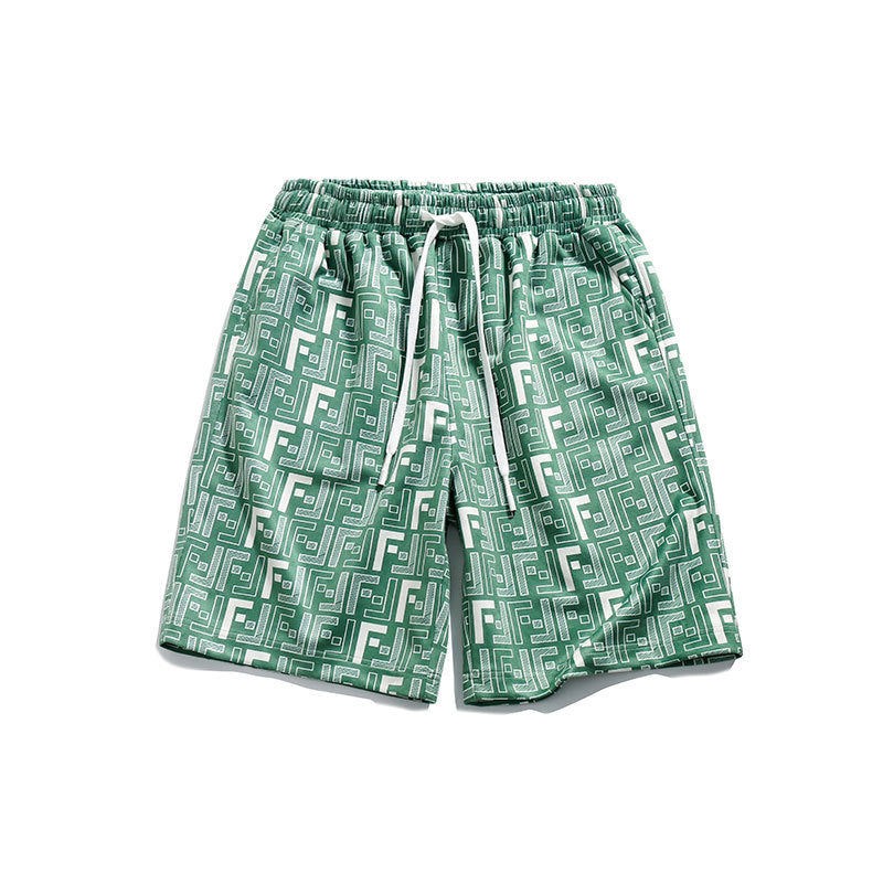 Men Shorts Letter Print Straight Cargo Pants