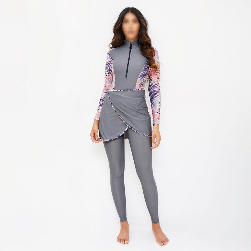 Burkini Muslim Swimwear Three-Piece Printed Conservative Swimwear