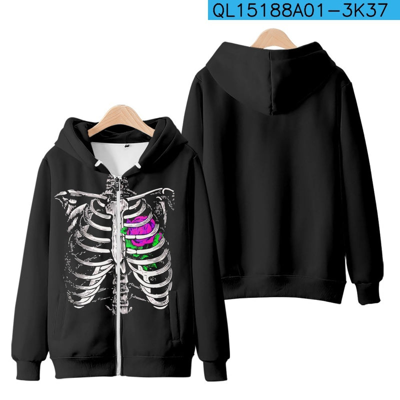 Skeleton Hoodie Zip Jacket