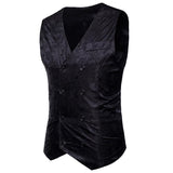 Tuxedo Vests Men Suit Vest Casual Coat Vest Fashion Printed Gentleman Men's Color Matching