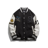 Varsity Jacket for Men Baseball Jackets High Street Stitching Loose Casual Fashionable
