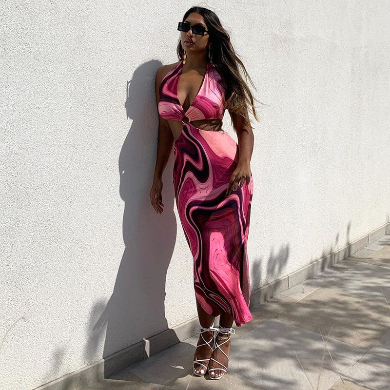 Women Summer Dresses Midi Dress  Dress Summer Printed Sexy Beach Dress for Women