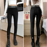 Women Legging Winter Fleece-Lined Warm Tights High Waist Slim Fit