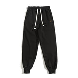 Man Fall Winter Outfis Winter Sports Drawstring Sweatpants Knitted plus Fluff Casual Pants