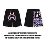 Shark Print Shorts Shark Head Black Shorts Men's and Women's Fashion Tether Shorts