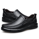 Loafers for Men First Layer Cowhide Men's Leather Shoes Soft Bottom Soft Surface Slip-on