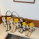 The Teacher Tote Canvas Bag Women's Bag Summer Smiling Face Bag Cartoon Lunch Box One-Shoulder Bucket Work Large Capacity Tote