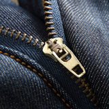 J Shaped Jeans New Men's Jeans Retro Large Hole Patch Straight Thickening plus Velvet