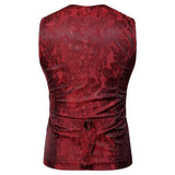 Tuxedo Vests Men Suit Vest Casual Coat Vest Fashion Printed Gentleman Men's Color Matching