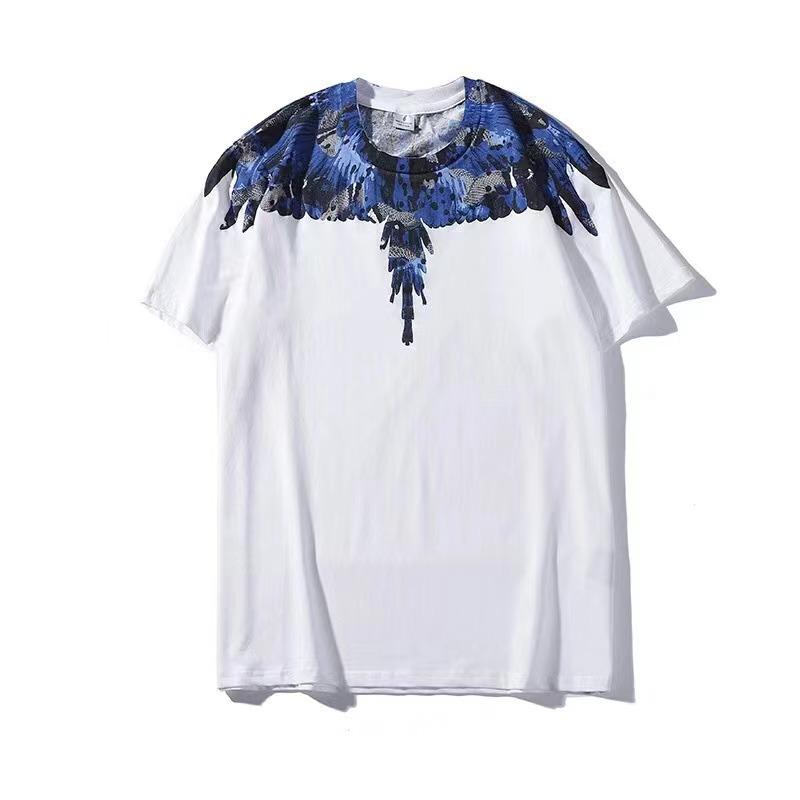 Marcelo Burlon T Shirt Serpentine Wings Feather Short Sleeve T-shirt Men and Women Hip Hop Oversize Loose High Street Half Sleeve