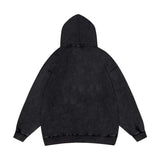 Present Hoodie Wizard Portrait Printing Vintage Distressed Hooded Sweater