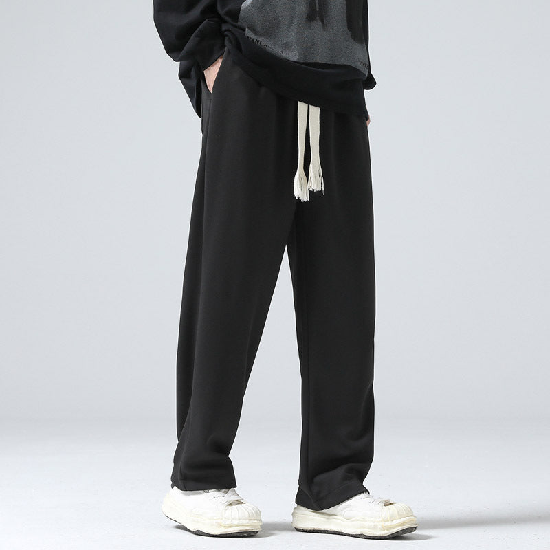 Men Sweatpants Loose Wide-Leg Pants for Teenagers and Students