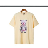 We11done T Shirt Double-Sided Bear Letter Printing Men's and Women's round Neck Short Sleeve Cotton