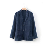 Men Linen Suits Autumn Linen Suit Baggy Coat