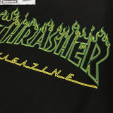 Thrasher T Shirt Summer Classic Flame Line Printed T-shirt Loose