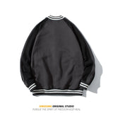Varsity Jacket for Men Spring Simple Color Blocking Baseball Uniform Stand Collar Loose Jacket