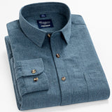 Mens Flannel Jacket Brushed Shirt Men's Casual Flannel Striped Colorful String Solid Color Cardigan Lapel Shirt