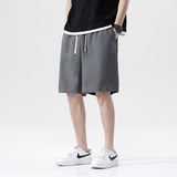 Men Shorts Casual Ice Silk Loose Solid Color Sports