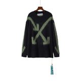 Off White Winter Sweaters Autumn Mohair round Neck Sweater
