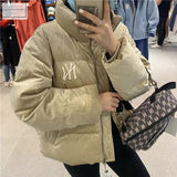 Yankees Winter Couple's NY Stand Collar Velvet down Bread Coat