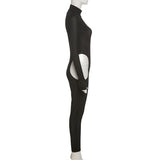 Fall Women's Clothing Sexy Cutout High Waist Tight Leisure Sports Fitness One-Piece Trousers for Women