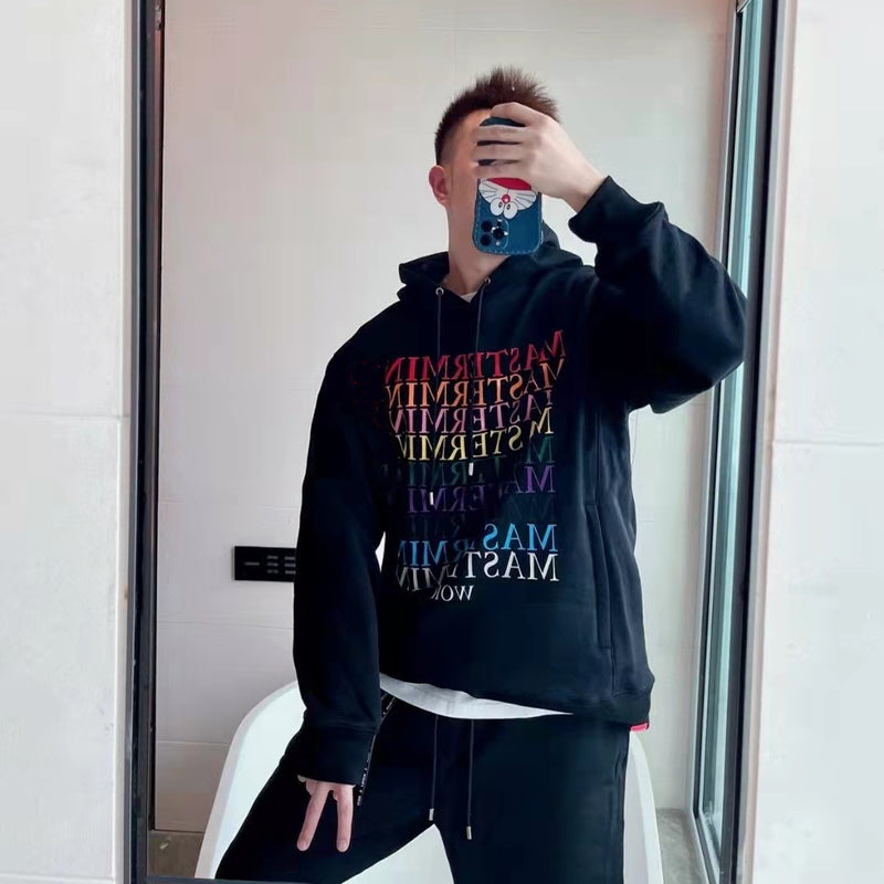Skull Hoodie Skull Exposed Head Autumn and Winter Fleece-Lined Multi-Letter Printing Men's Women's Hoodie Loose Hoodie