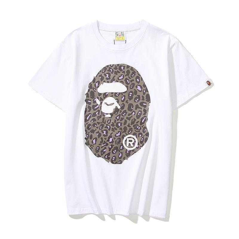 Shark Print T Shirt Summer Camouflage Leopard Print Casual Plus Size Short Sleeve T-shirt