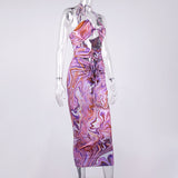 Women Summer Dresses Midi Dress Summer Autumn Women's Sexy Print Backless Midi Dress