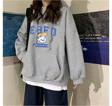 Slogan Graphic Hoodie Oversize Fleece Padded Coat
