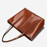 The Teacher Tote Simple Leather Women Bag Vintage Tote Bag Cowhide Portable Shoulder Crossbody Bag