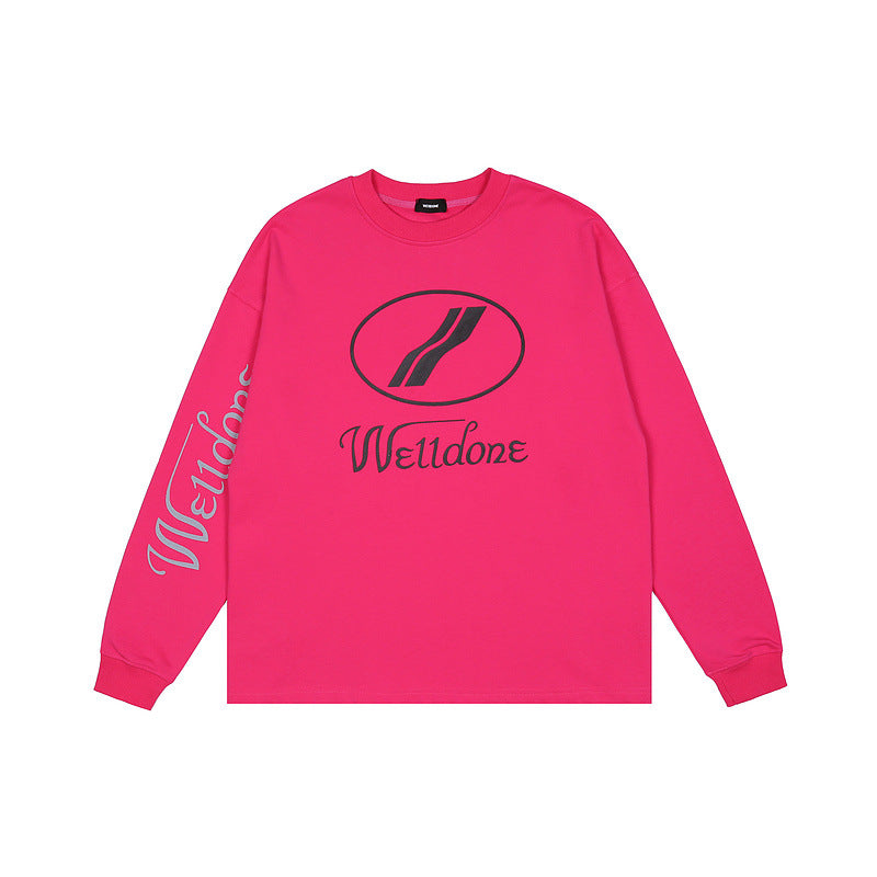 We11done Hoodie Letter Loose Loose Casual Spot round Neck Sweater