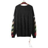 Off White Men's Sweater Plus Size Keep Warm Casual Fashionable Arrow Gradient Owt