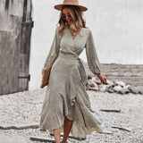 Work Dresses for Girls Autumn and Winter Dress Wrapped Chest Large Swing Skirt Casual Vacation Style