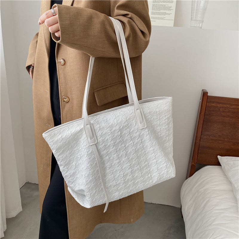 The Teacher Tote Autumn Check Pattern Bag Portable Women's Bag Simple Shoulder Bag Underarm Tote Bag