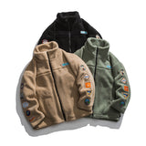 Man Fall Winter Outfis Winter Clothes Solid Color Stand-up Collar Cotton-Padded Coat Loose Street Couple Casual Jacket