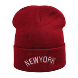 Yankee  Winter Hat Embroidery Men and Women Autumn and Winter Warm Knitted Hat