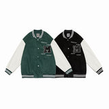 Letterman Jacket Outfit Senior Jackets Varsity Baseball Coat Vintage Loose Embroidered Jacket