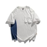 Men T Shirt Summer Casual Tops Short-Sleeved Loose Three-Dimensional Pocket Workwear Color Matching T-shirt