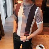 Men Polo Shirts Knitted T-shirt Men Summer Lapels