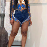 Women Denim Shorts Women's Jeans Shorts Worn out