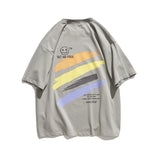Hip Hop Rainbow Printing Short Sleeve T-shirt Baby Boy and Girl Summer round Neck Half Sleeve Tee Loose